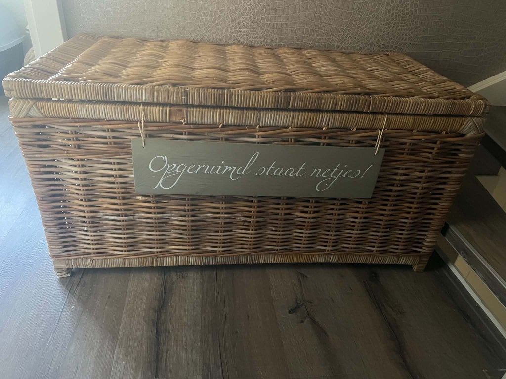 Grote rieten kist, Ophalen, 50 tot 100 cm, Zo goed als nieuw, 100 tot 125 cm