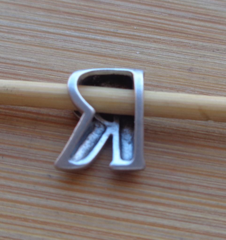 zilveren hanger/bedel letter R [855], Verzenden, Zo goed als nieuw, Zilver, Zilver