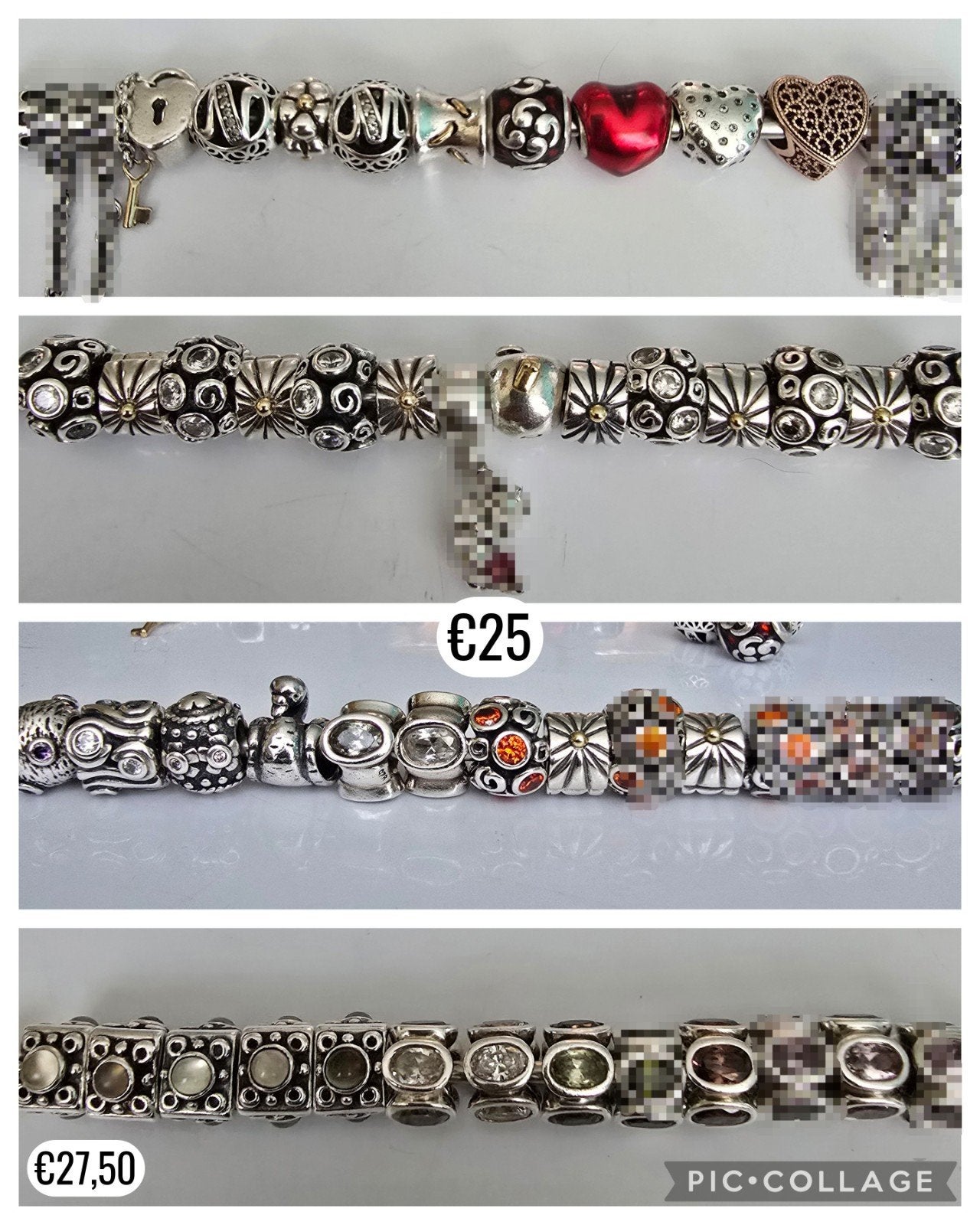 Prachtige originele zilveren Pandora bedels oa met goud, Sieraden, Tassen en Uiterlijk, Bedels, Ophalen of Verzenden, Zo goed als nieuw