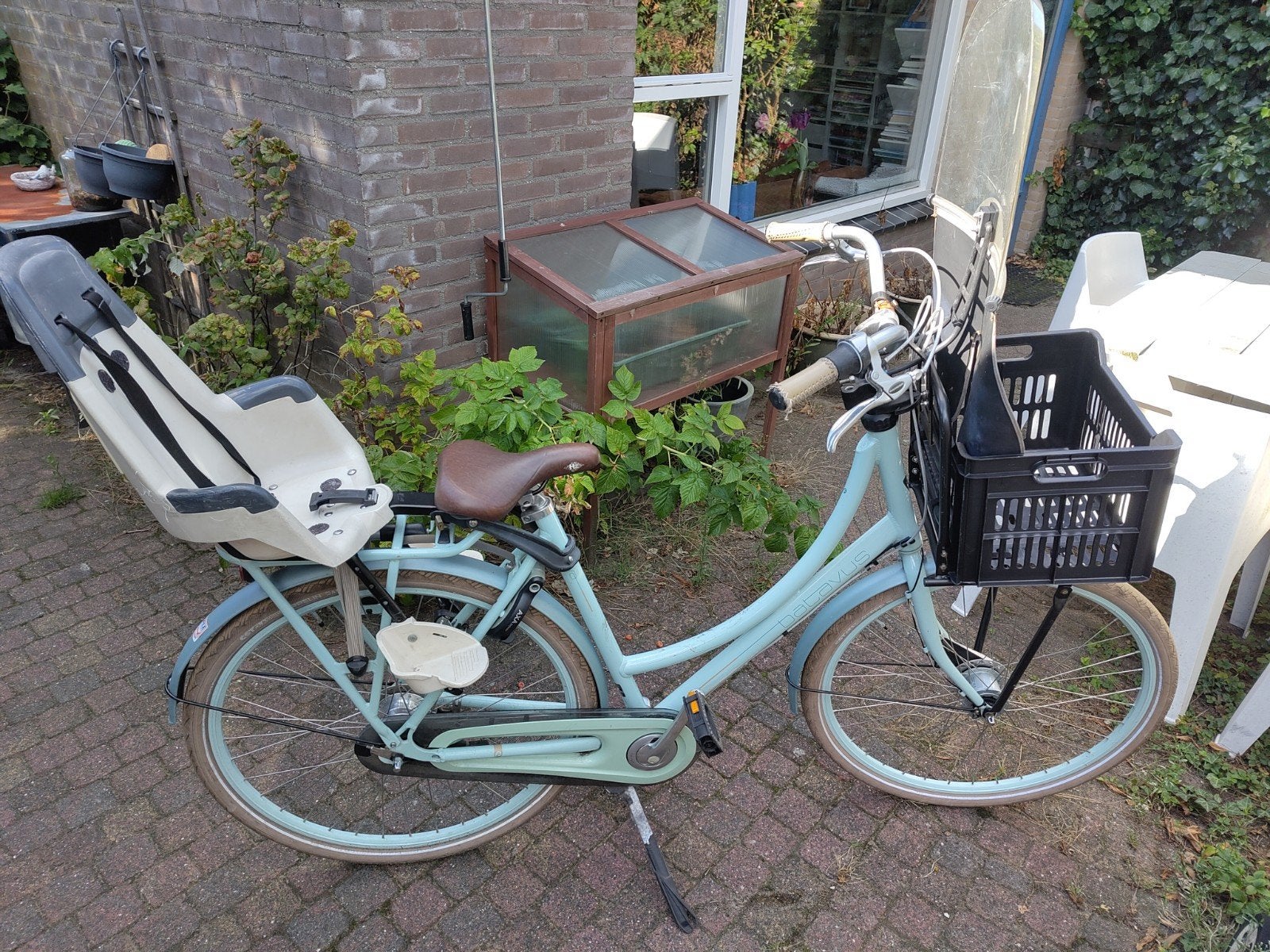 mama fiets groen, Fietsen en Brommers, Fietsen | Dames | Moederfietsen, Ophalen, Gebruikt, Batavus, 56 cm of meer