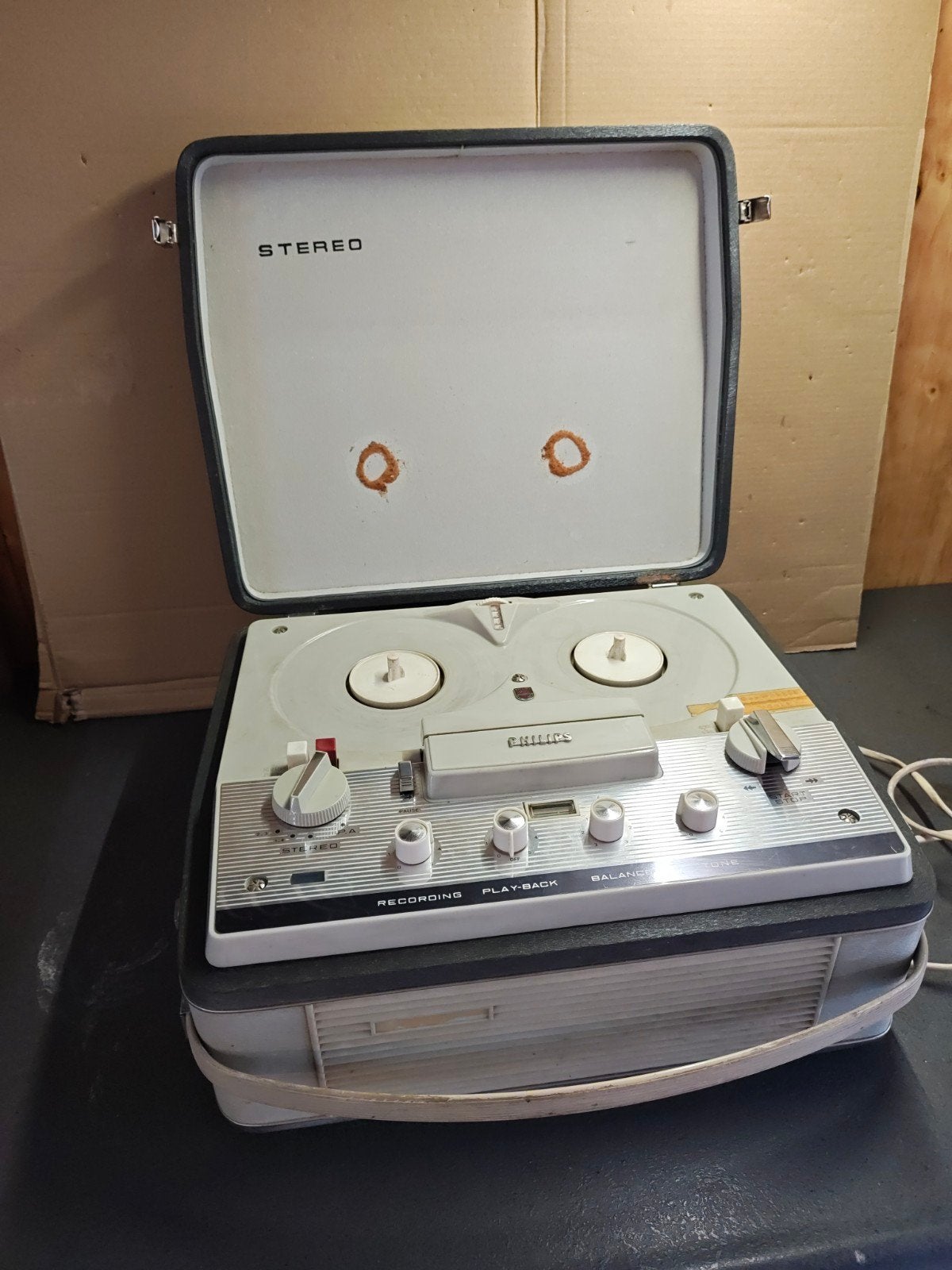 Philips bandrecorder EL 3547 A/00, Ophalen of Verzenden, Bandrecorder, Met stofkap