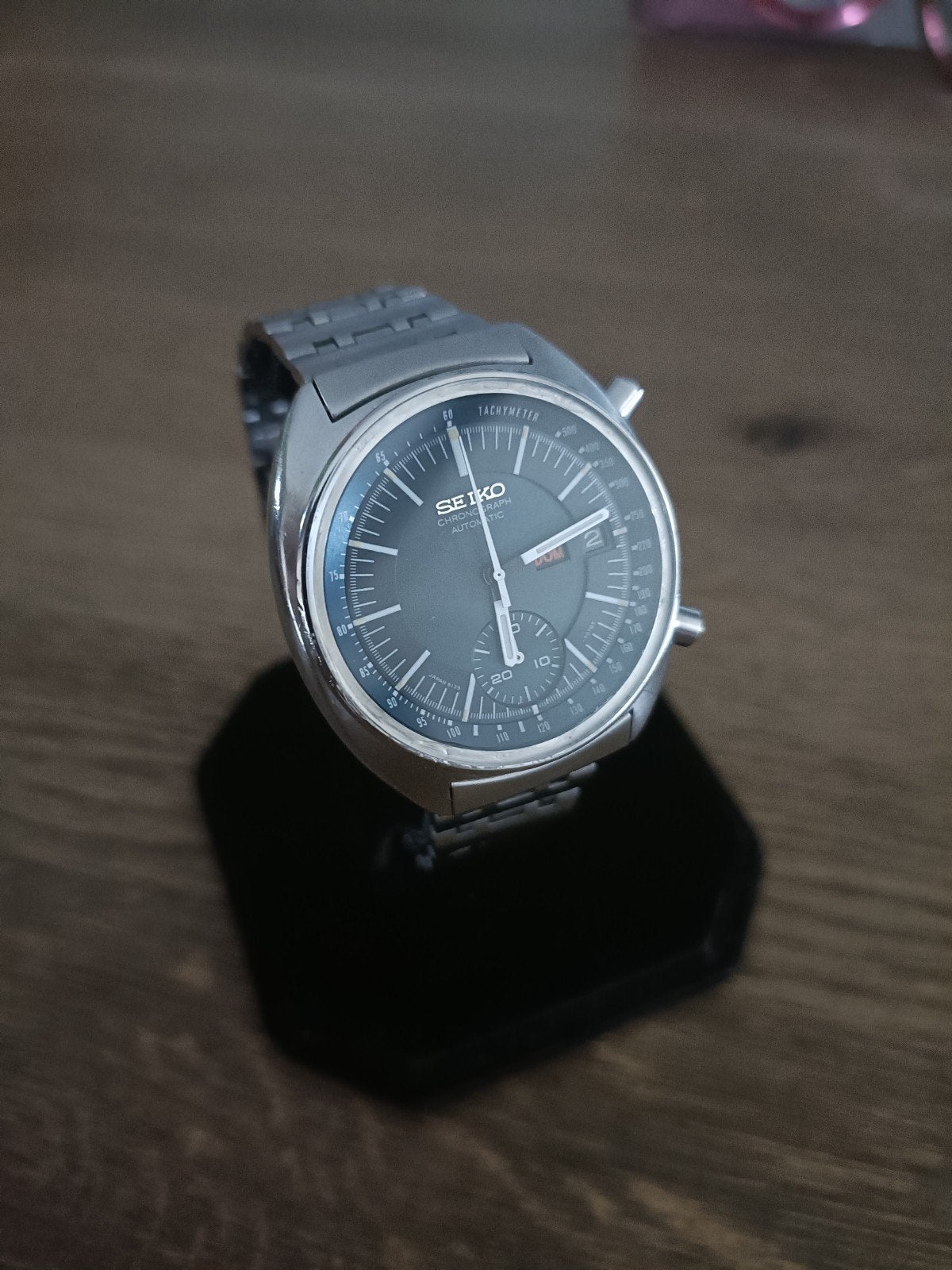 Vintage Seiko Sportshorloge Chronograaf Mini Jumbo Zie Fotos, Seiko, Gebruikt, Verzenden, Zwart