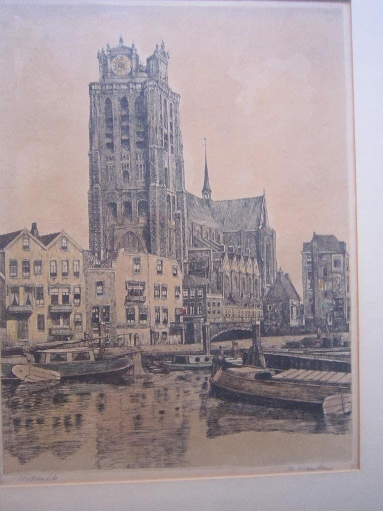 Marianne Franken, 1884/1945,Byz ontdekk, Ets van Dordt, Antiek en Kunst, Kunst | Etsen en Gravures, Ets, Architectuur, Ophalen of Verzenden