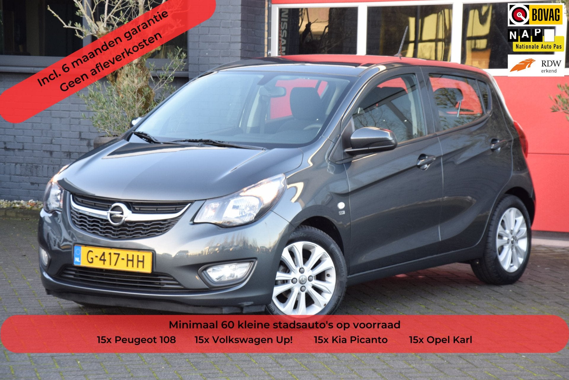 Opel KARL 1.0 ecoFLEX 120 Jaar Edition 2019 Airco Cruise con, Auto's, Stof, Origineel Nederlands, Bedrijf, Handgeschakeld