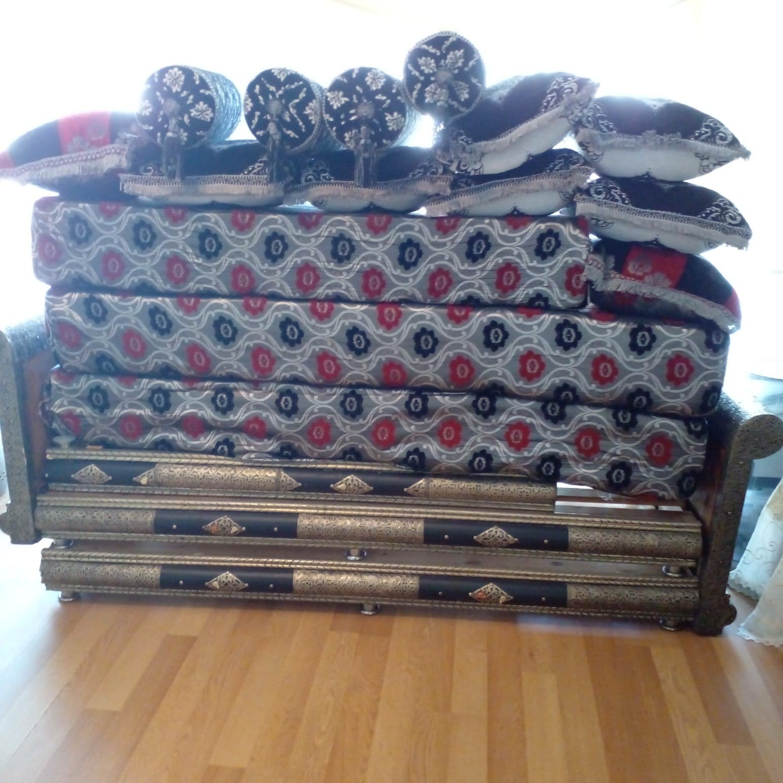 Prachtige Marokkaanse bank set - Traditioneel design, Gebruikt, Driepersoons, 75 tot 100 cm, Ophalen of Verzenden