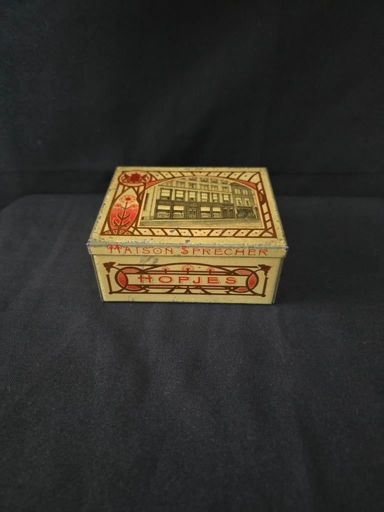 Oud blik, Maison Sprecher Hopjes, Den Haag, mooie staat, Verzamelen, Blikken, Ophalen of Verzenden, Gebruikt, Overige, Overige merken