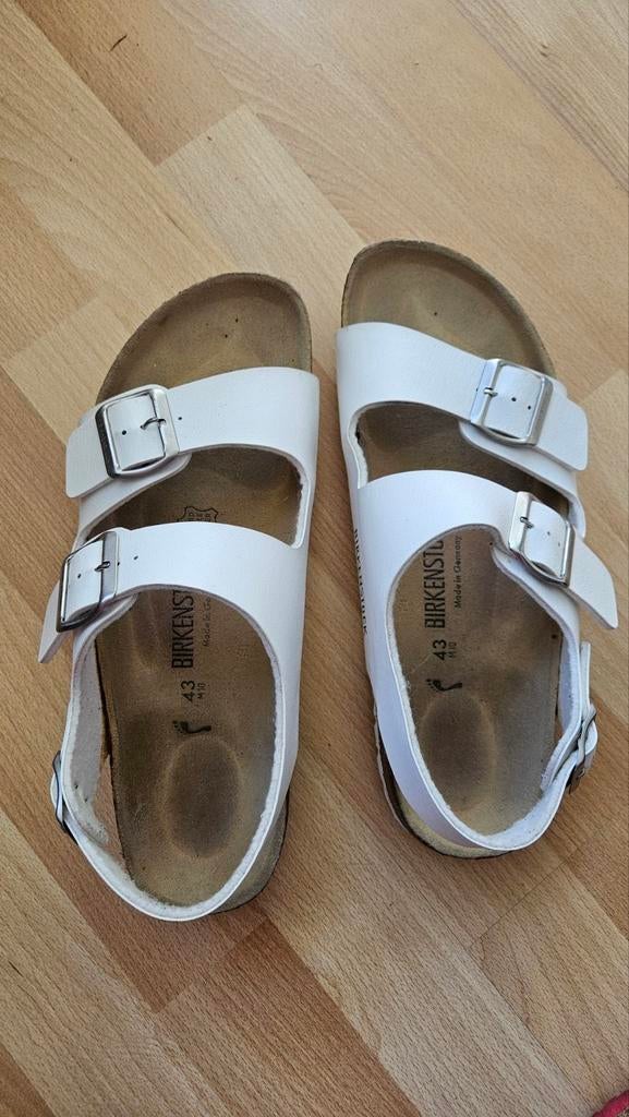 Birkenstock 43, Wit, Zo goed als nieuw, Birkenstock, Sandalen of Muiltjes