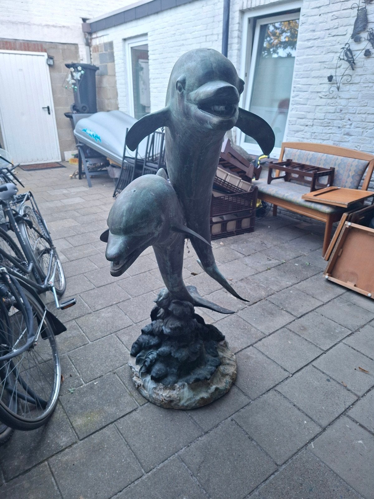 bronzen beeld voor de vijver of in de tuin, Ophalen of Verzenden, Overige materialen