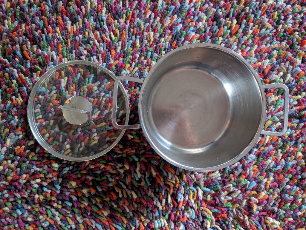 Vivo RVS kookpan met deksel – Ø 20 cm (inductie), Ophalen, Geschikt voor inductie, Gebruikt, Rvs