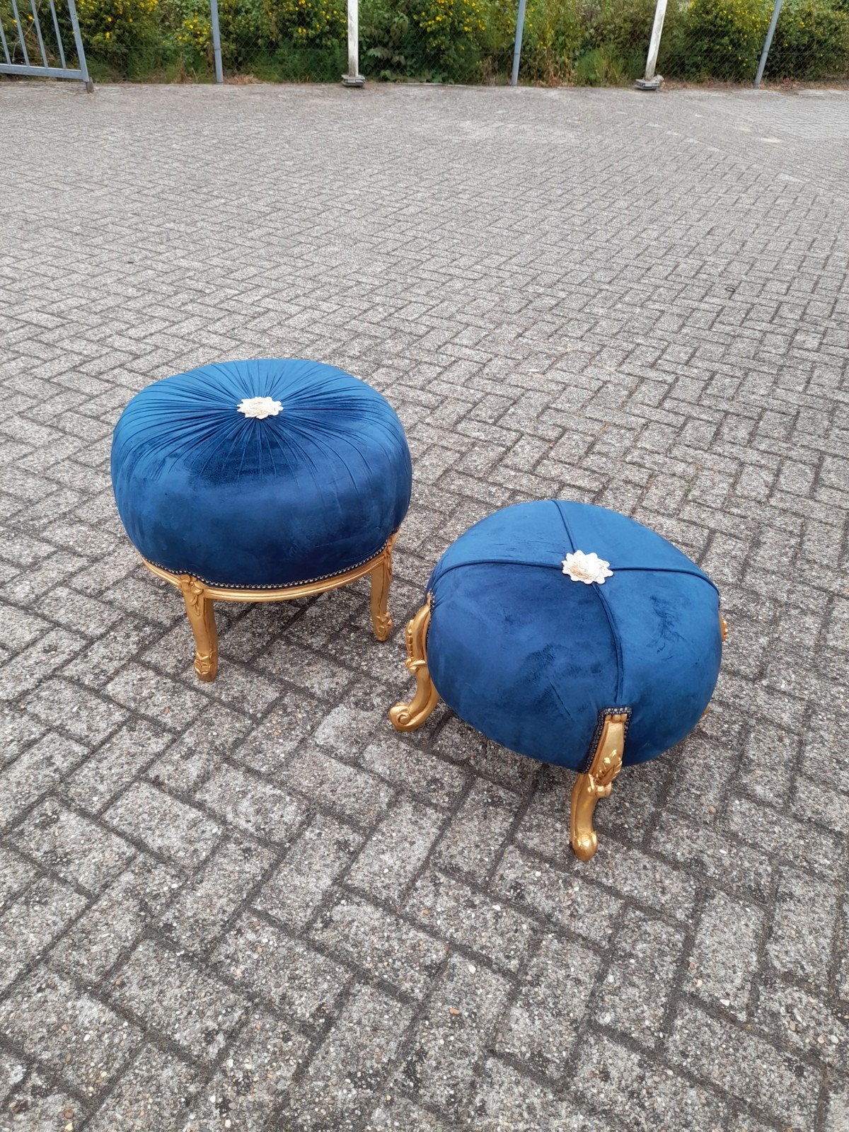 2  x mooie barok poef., Huis en Inrichting, Ophalen, Zo goed als nieuw, Rechthoekig