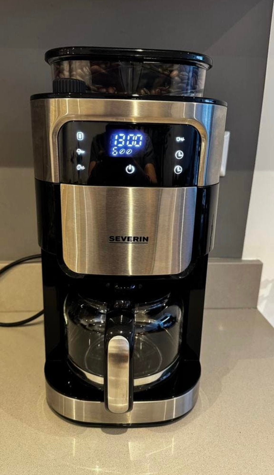 SEVERIN RVS KOFFIEZETAPPARAAT, Koffiemachine, Ophalen of Verzenden, Zo goed als nieuw, 4 tot 10 kopjes