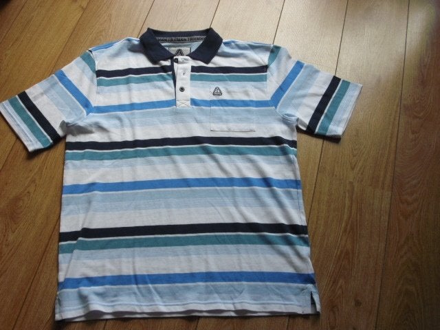 Blauw gestreept poloshirt Human Nature maat xl, Verzenden, Nieuw, Maat 56/58 (XL), Blauw