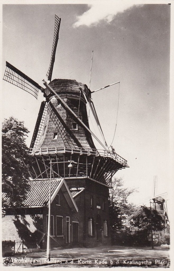 742X Rotterdam-Kralingen, Plaszoom, 2 molens, Verzamelen, Ophalen of Verzenden, 1940 tot 1960, Ongelopen, Zuid-Holland