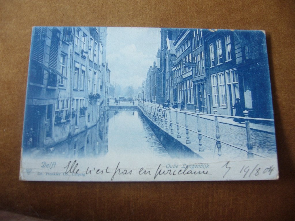 DELFT  =  OUDE LANGENDIJK BRIEFKAART  1904, Ophalen of Verzenden, Voor 1920, Gelopen, Zuid-Holland