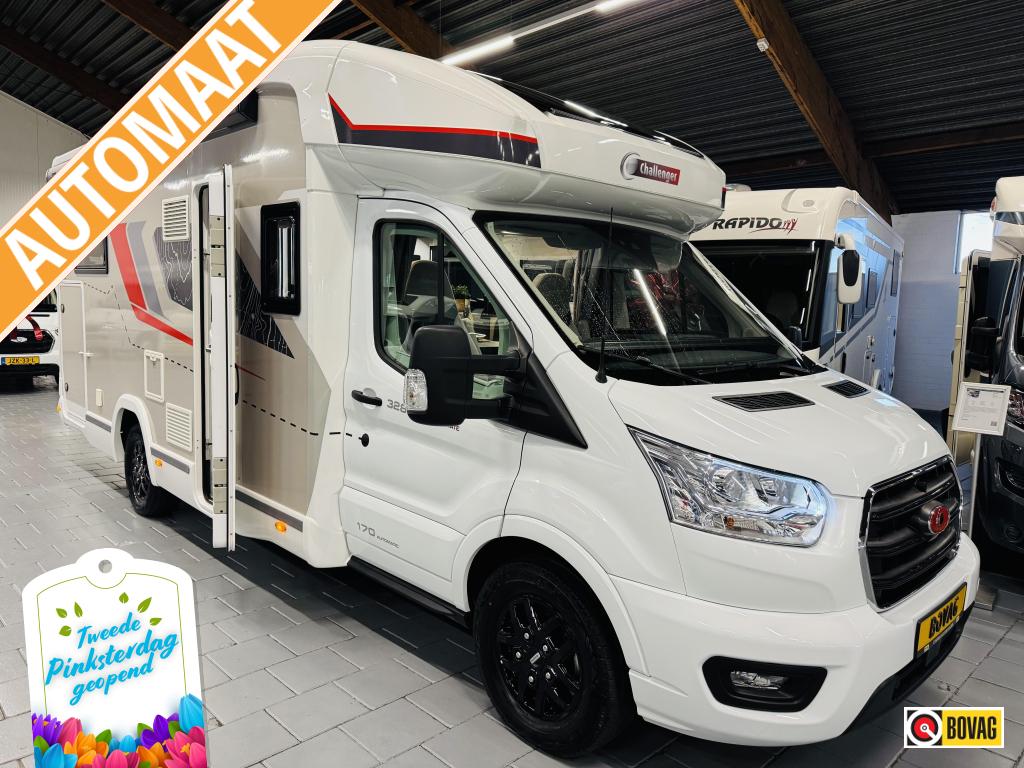 Challenger Graphite Ultimate 328 Automaat Queensbed, Caravans en Kamperen, Campers, Automaat, Ringverwarming, Luifel, Ford