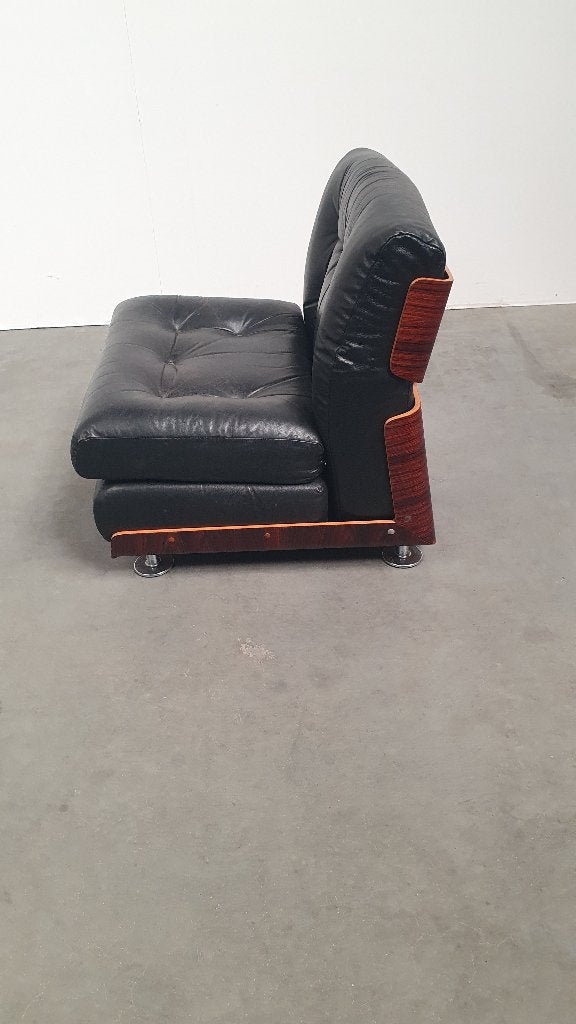 Palissander vintage jaren 70s module multiplex fauteuil, Gebruikt, ., 75 tot 100 cm, Ophalen of Verzenden