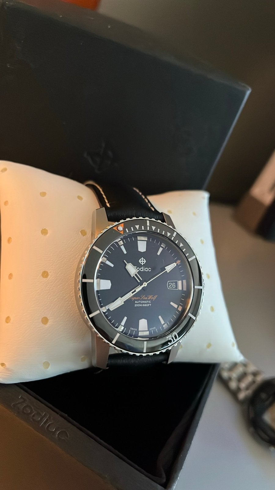Zodiac Super Sea Wolf Automatic Duikhorloge, Sieraden, Tassen en Uiterlijk, Horloges | Heren, Leer, Staal, Polshorloge, Zo goed als nieuw