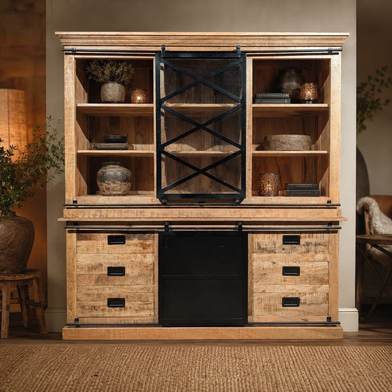 actie prijs!! mango hout industrieel € 1900-, nu € 1250-,, 200 cm of meer, Teakhout, Nieuw, Ophalen of Verzenden