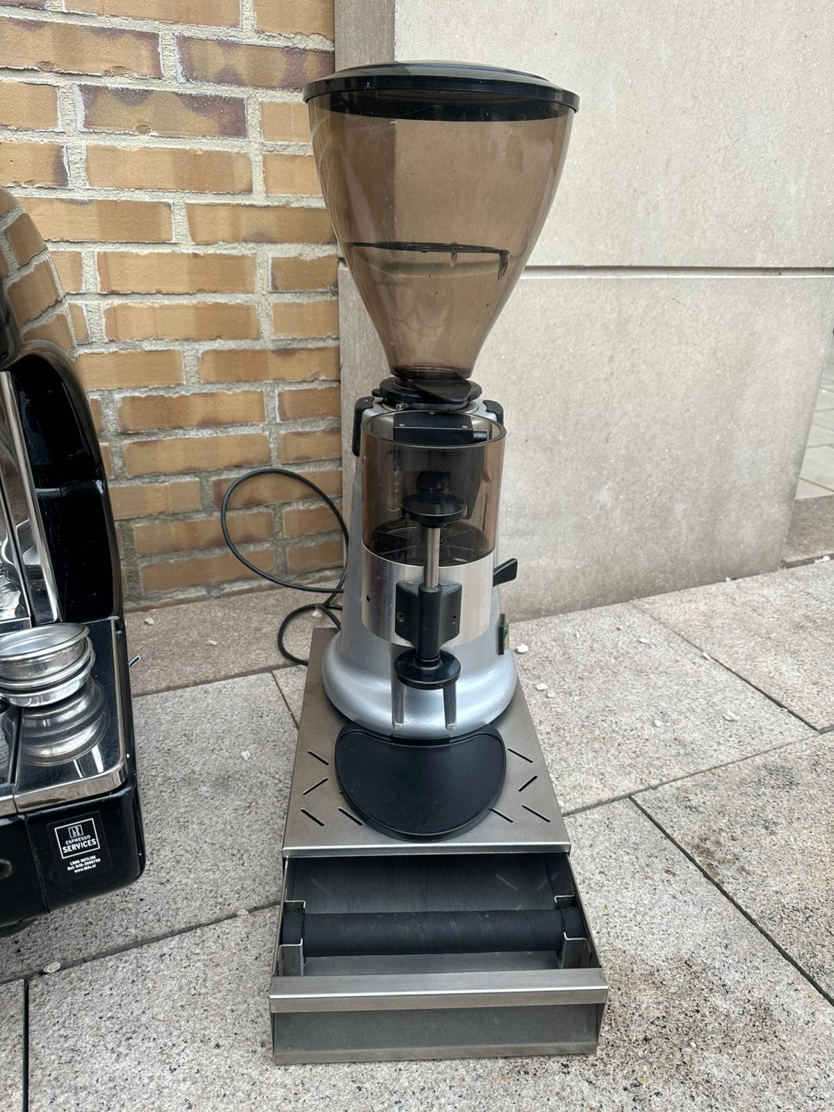Koffiemolen Macap MXK + afklopbak, Ophalen of Verzenden, Zo goed als nieuw