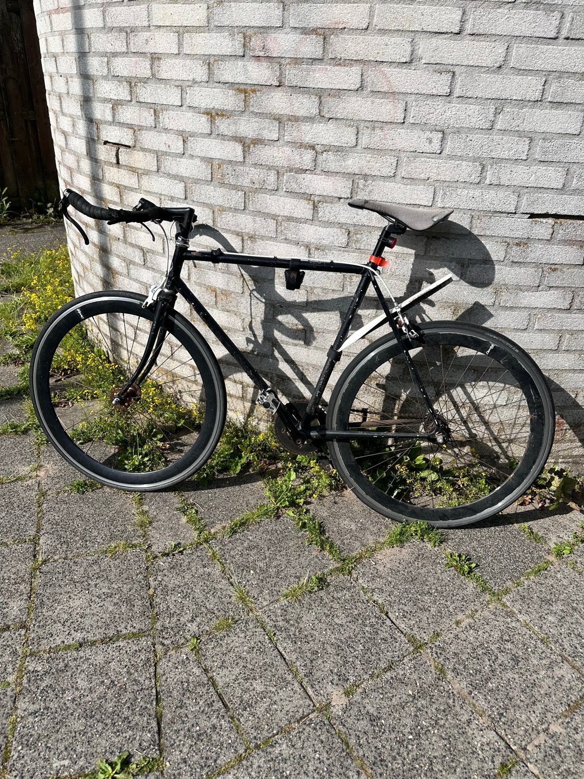 Fixie met Brooks zadel, fixed gear, race fiets, Fietsen en Brommers, Gebruikt, Velgrem, 53 tot 57 cm, Minder dan 10 versnellingen
