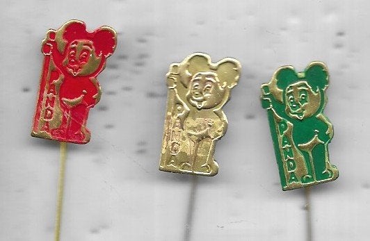 3 PANDA STRIP SPELDEN, Ophalen of Verzenden, Gebruikt, Overige onderwerpen, Speldje of Pin