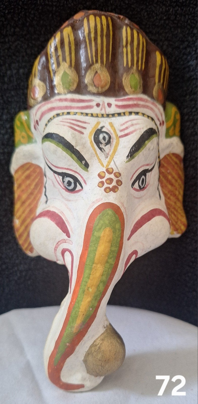 Handgemaakt Ganesha masker van steen of keramiek, Minder dan 20 cm, Steen of Keramiek, Azië, Overige stijlen