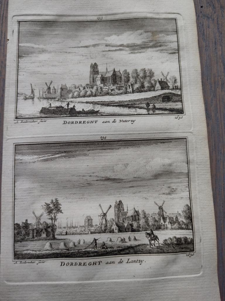 153/154 Dordrecht/ Dordrecht Kopergravure 18e Eeuw, Antiek en Kunst, Ophalen of Verzenden