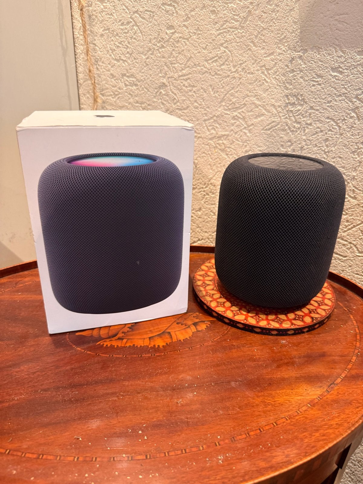 Blauwe HomePod (4 maanden oud) met lichte schade, Overige merken, Slimme speaker, Gebruikt, WiFi