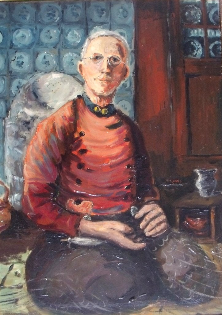 Martinus F. Karels (1923-1999) - De bollenpikker - olieverf, Ophalen