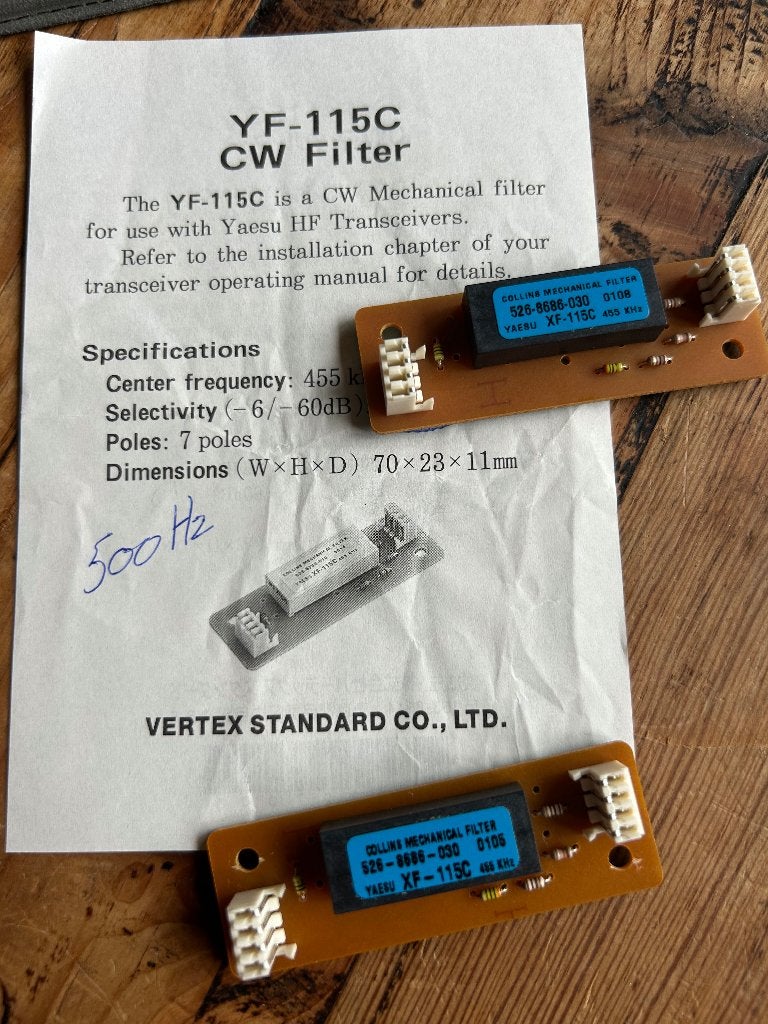 Yaesu collins cw filters 500Hz, Ophalen of Verzenden, Zo goed als nieuw, Zender en Ontvanger