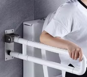 Opklapbare toiletbeugel met steunpoot van Handicare Linido, Diversen, Verpleegmiddelen, Ophalen, Zo goed als nieuw
