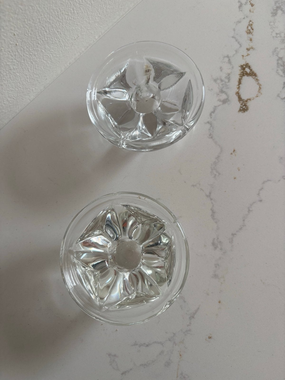 Set van twee stervormige glazen kandelaarhouders, Ophalen of Verzenden, Glas