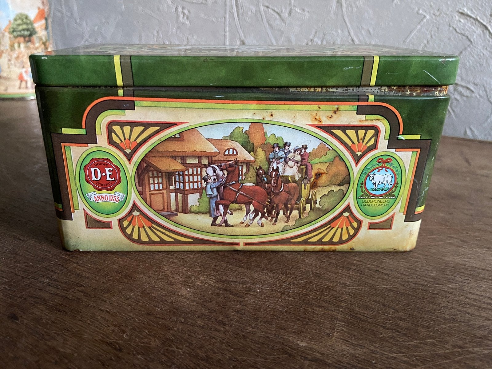 Antiek curiosa Douwe Egberts Pickwick thee blik, Antiek en Kunst, Antiek | Overige Antiek, Ophalen of Verzenden