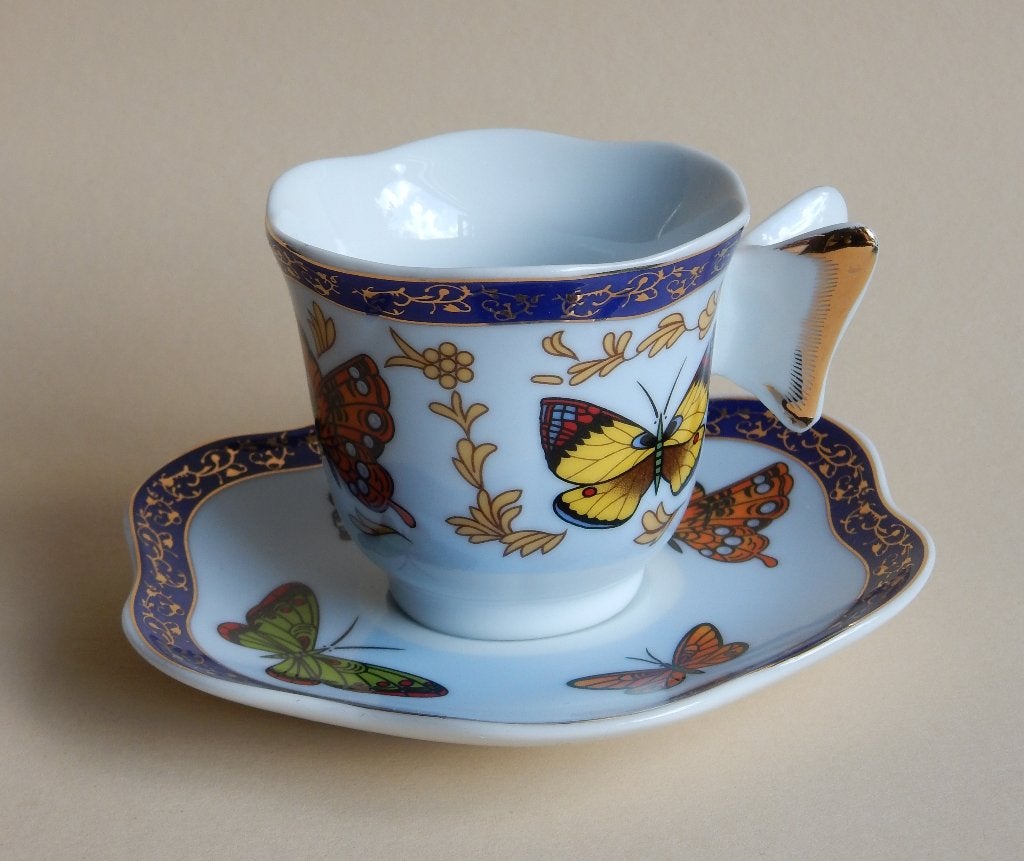 Baum Bros Formalities Butterfly  espresso kop en schotel, Ophalen of Verzenden