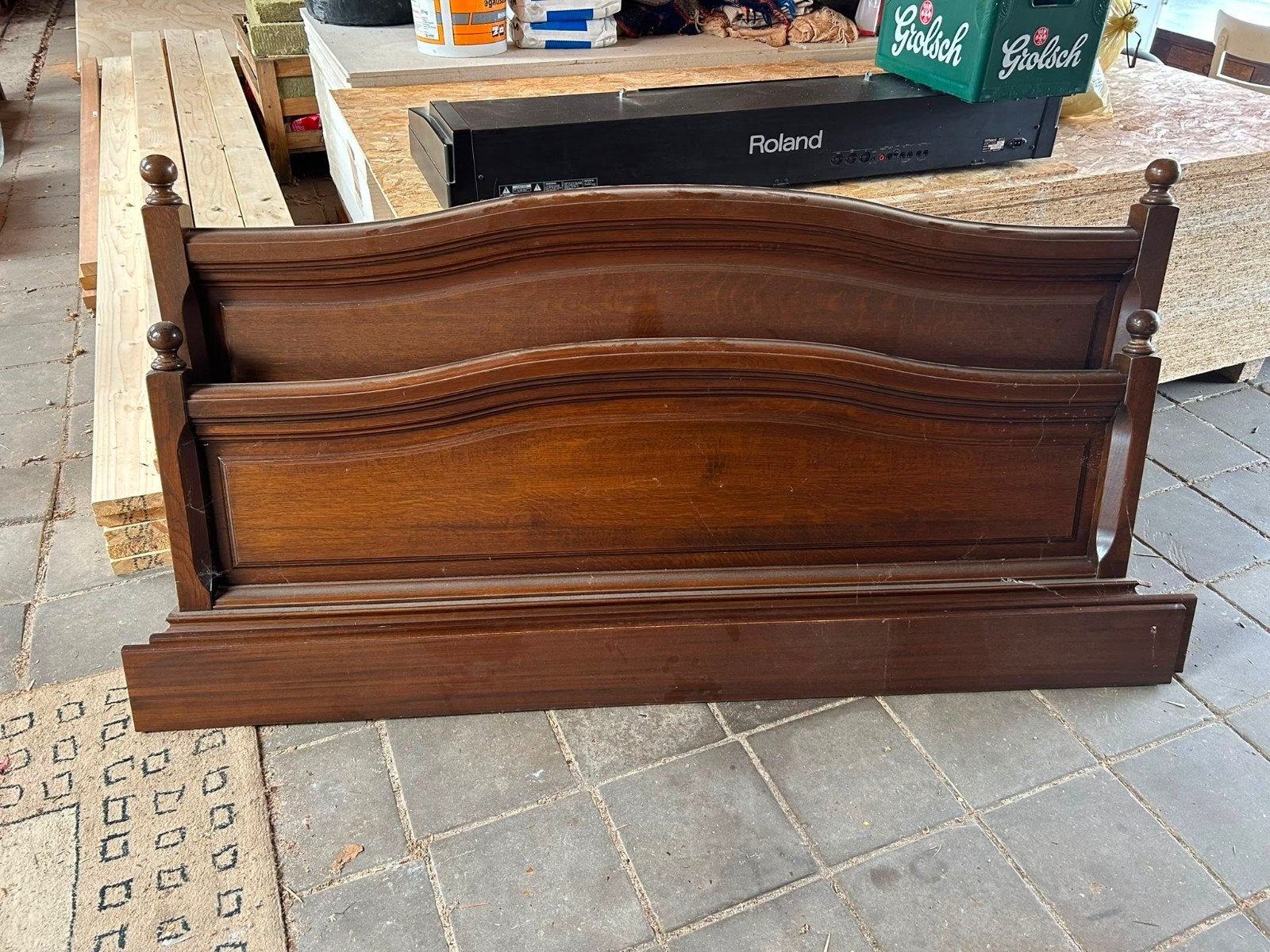 Klassiek houten bedframe voor 2x90cm, Huis en Inrichting, Slaapkamer | Bedden, Ophalen, Tweepersoons, Hout