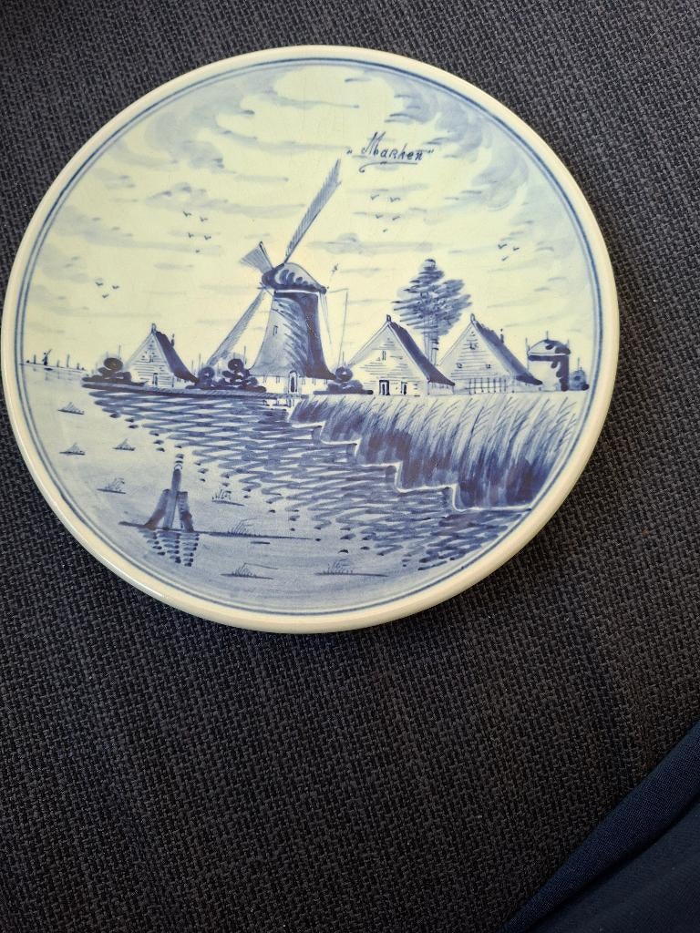 Delfs blauw bord Marken, Ophalen of Verzenden