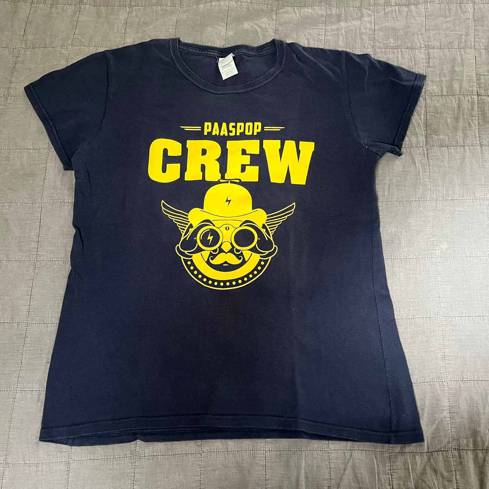 Paaspop Crew shirt 2017 Dames maat L, Ophalen of Verzenden, Maat 42/44 (L), Blauw, Korte mouw
