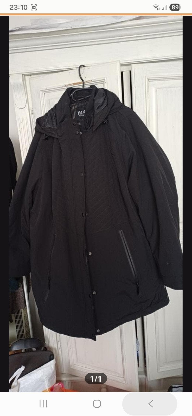 Zwarte winterjas. Maat 54., Kleding | Dames, Grote Maten, Ophalen of Verzenden, Nieuw, Zwart, Jas of Mantel
