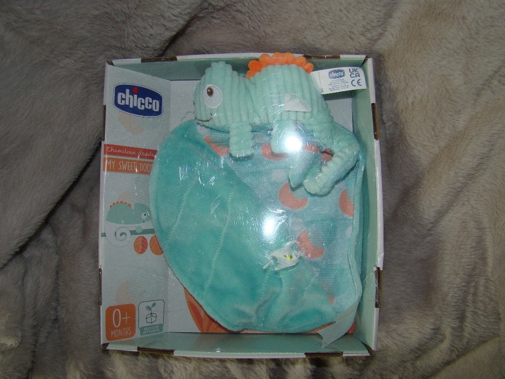 nieuw in doos knuffeldoekje chicco kameleon groen, Groen, Overige karakters, Nieuw, Ophalen of Verzenden