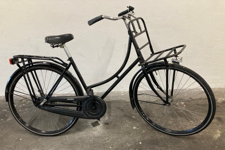 Zwarte omafiets, Ophalen, Gebruikt, Terugtraprem