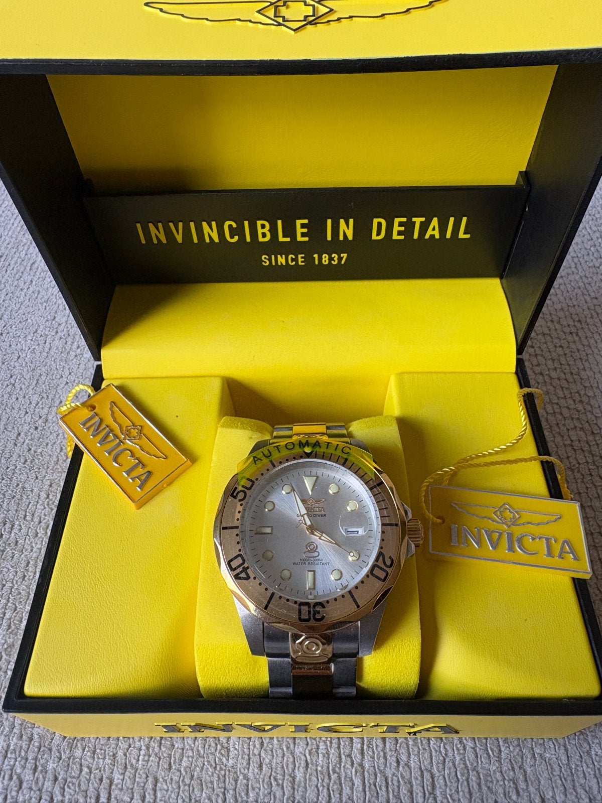 Invicta Grand Diver 3050 Automatisch Herenhorloge, Overige merken, Staal, Verzenden, Polshorloge