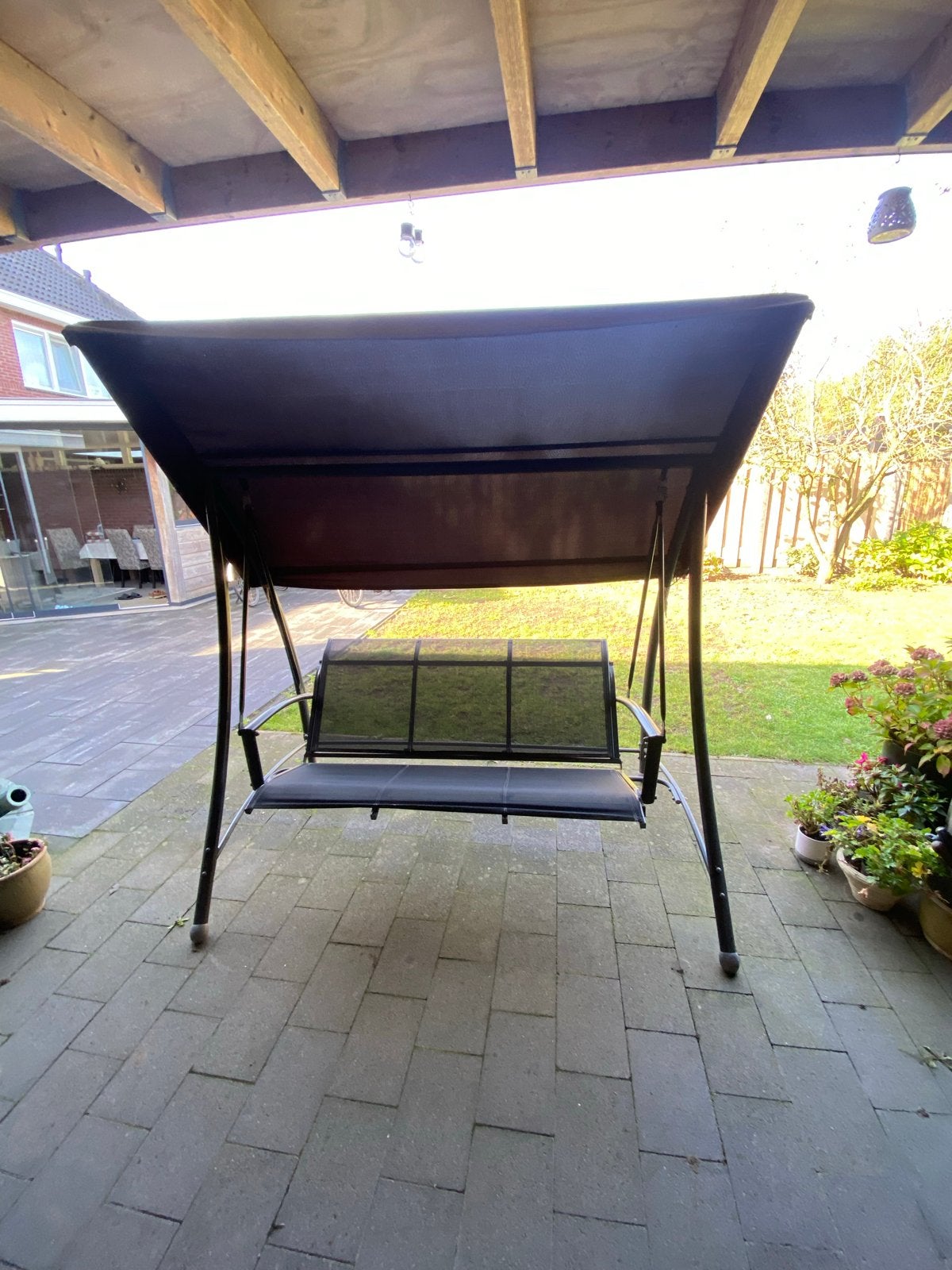 Comfortabele schommelbank voor buiten, Tuin en Terras, Ophalen, Gebruikt, Metaal, Schommelbank