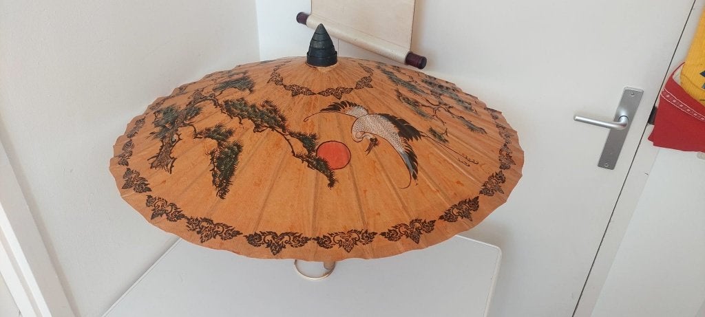 Prachtige Japans / Chinees paraplu Parasol Vintage Bamboe, Eu, 78 cm, Handgemaakt, Ophalen of Verzenden