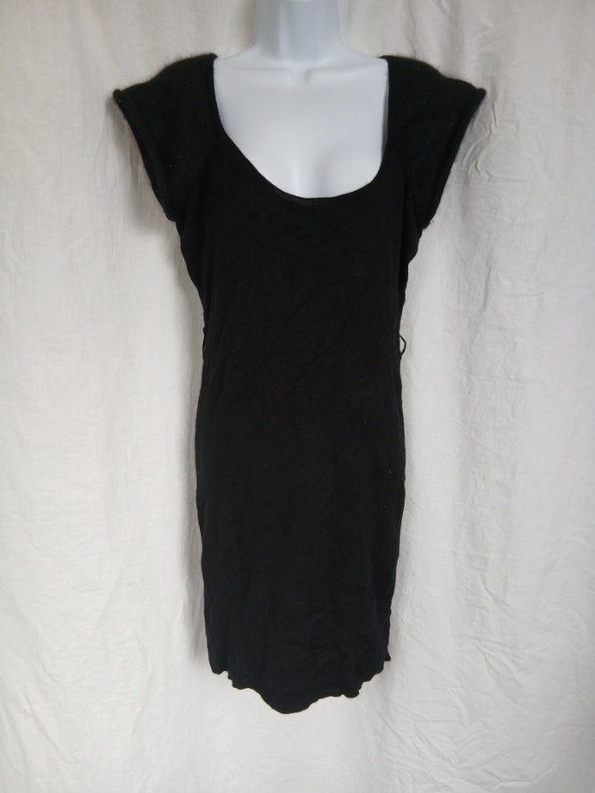 Stoere lange zwarte jurk met angora mt S merk SuperTrash, ., Zwart, Ophalen of Verzenden, Zo goed als nieuw