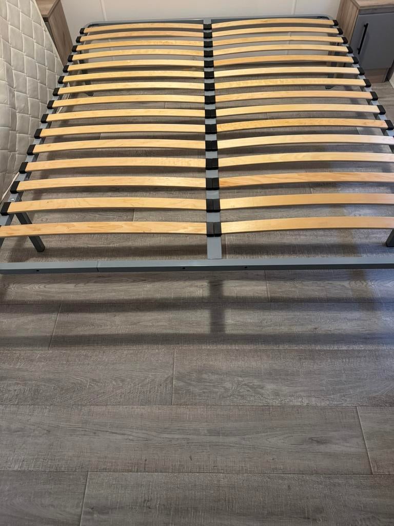 Twee persoons lattenbodem met matrassen, Ophalen, Zo goed als nieuw, Tweepersoons, 180 cm