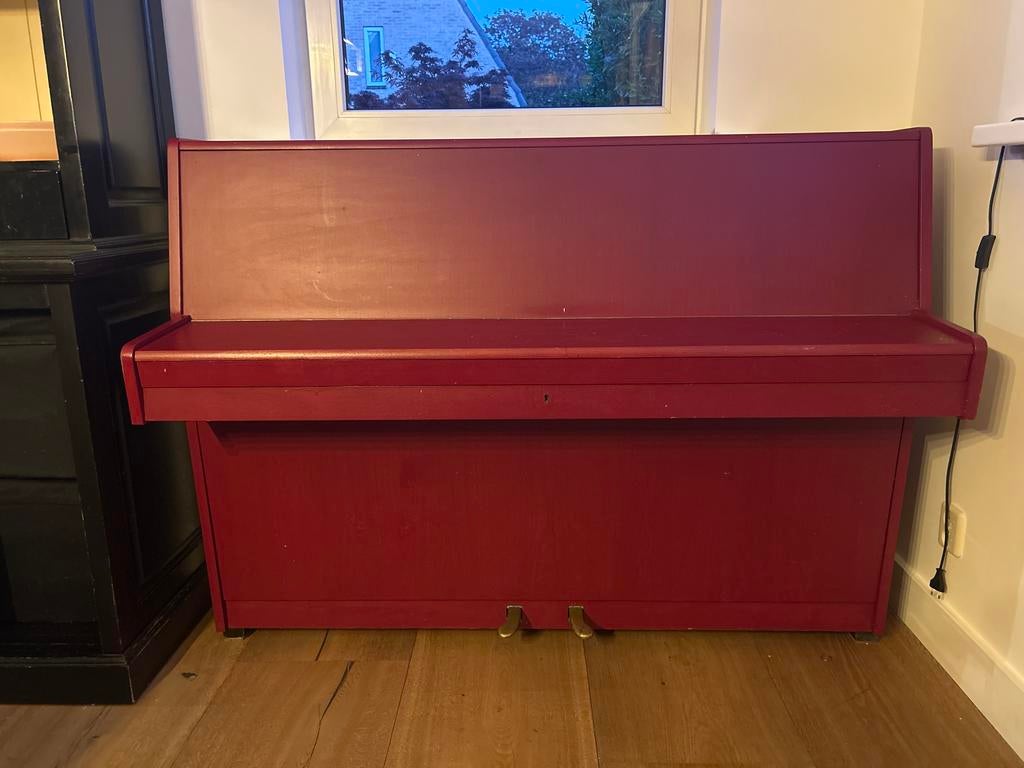 Hupfeld Piano - Bordeaux rood, Muziek en Instrumenten, Piano's, Ophalen of Verzenden, Gebruikt, Overige kleuren, Piano