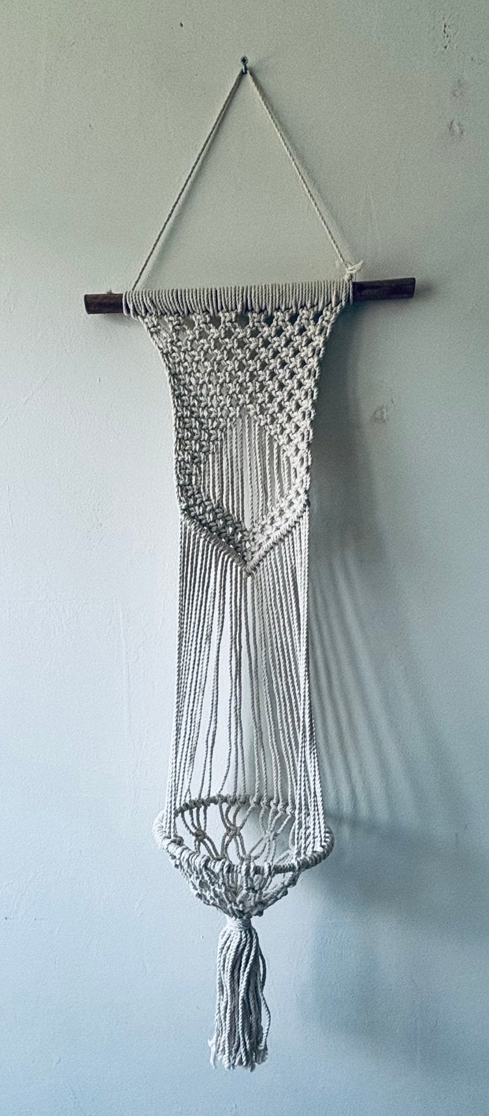 3 soorten macramé plantenpot hangers, Textiel, Ophalen of Verzenden, Zo goed als nieuw, Wit