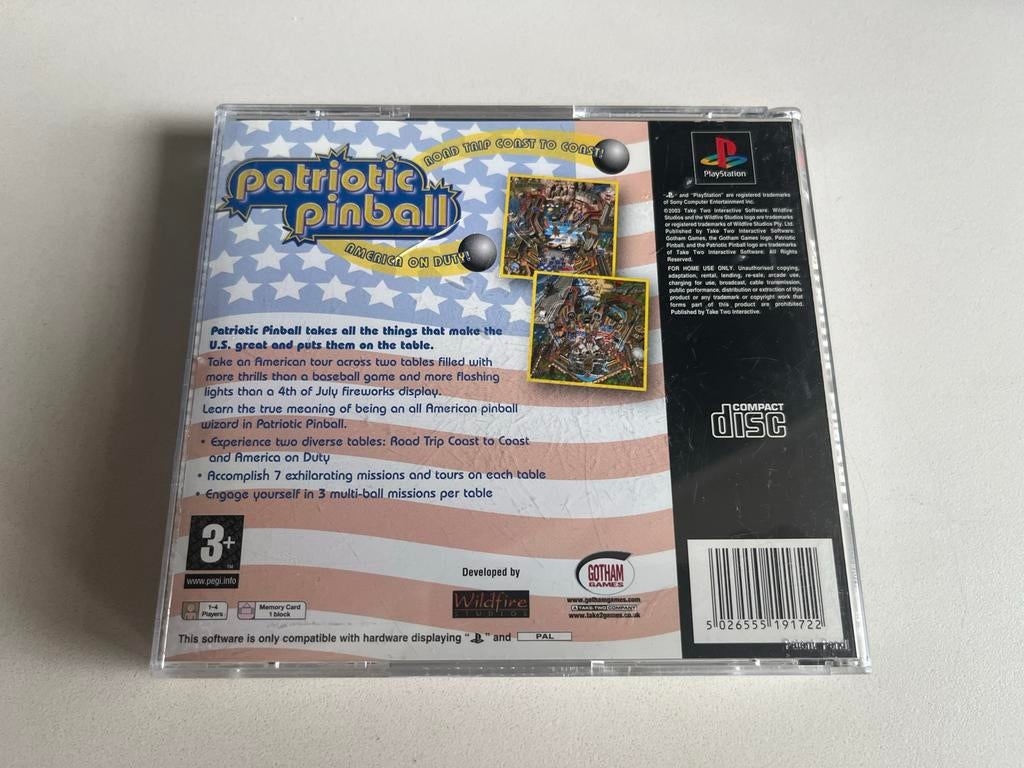 Patriotic Pinball PlayStation 1 PS1 Game PAL, Gebruikt, O, U, Overige genres