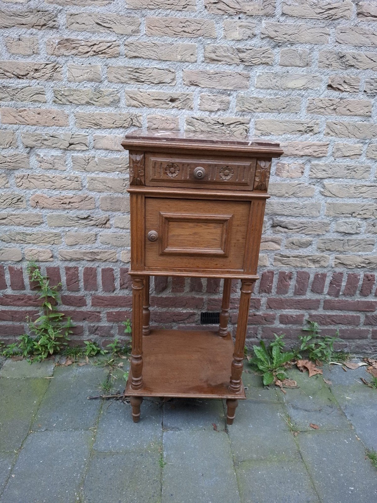 Frans kastje, nachtkastje halkastje marmeren blad, Antiek en Kunst, Ophalen