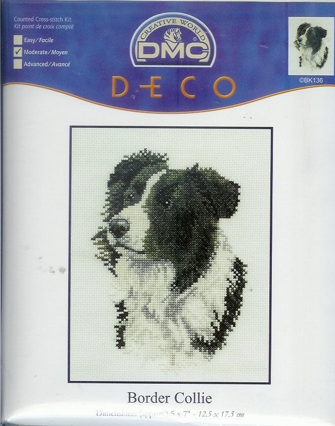 Cado OPRUIMING DMC borduurpakket BORDER COLLIE  BK 136, Ophalen of Verzenden, Nieuw, Handborduren, Borduurpakket